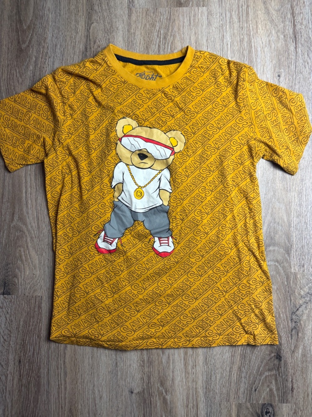 Savage Hustle Bear Graphic Tee 
 Streetwear/Hip Hop Style Unisex Size Medium